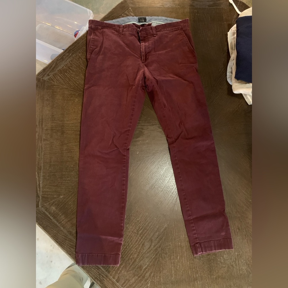 J. Crew Men's Maroon Chino Pants